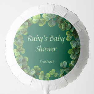 Green Clovers Baby Shower Balloon