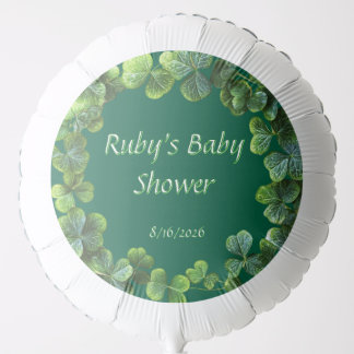 Green Clovers Baby Shower Balloon