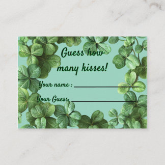 Green Clovers Baby Shower Enclosure Card