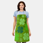 Green Clovers, Lucky Clovers, Saint Patrick&#39;s Day Apron