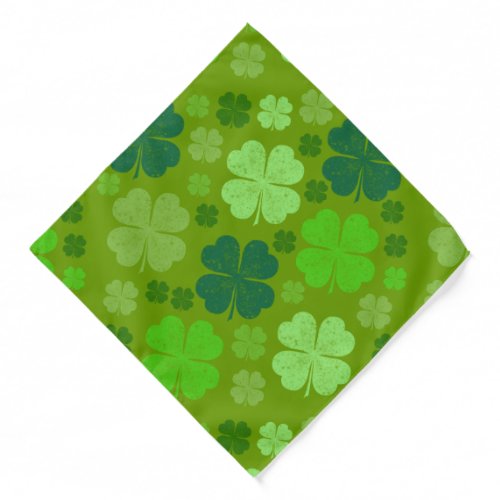 Green Clovers Lucky Clovers Saint Patricks Day Bandana