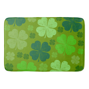 Green Clovers, Lucky Clovers, Saint Patrick's Day Bathroom Mat