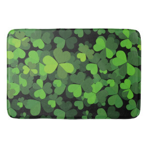 Green Clovers, Lucky Clovers, Saint Patrick's Day Bathroom Mat