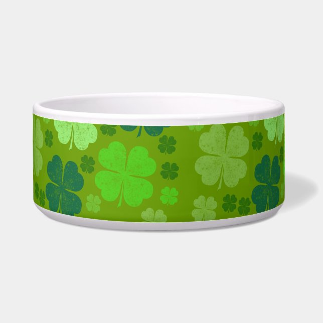 Green Clovers, Lucky Clovers, Saint Patrick's Day Bowl (Front)