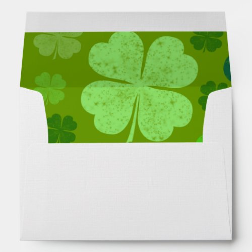 Green Clovers Lucky Clovers Saint Patricks Day Envelope
