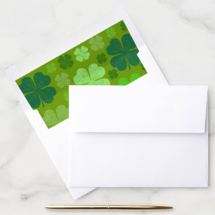 Green Clovers, Lucky Clovers, Saint Patrick's Day Envelope Liner