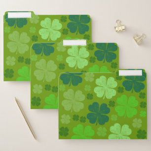 Green Clovers, Lucky Clovers, Saint Patrick's Day File Folder