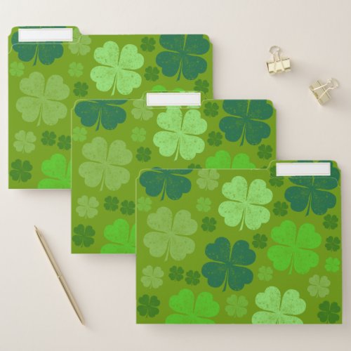 Green Clovers Lucky Clovers Saint Patricks Day File Folder