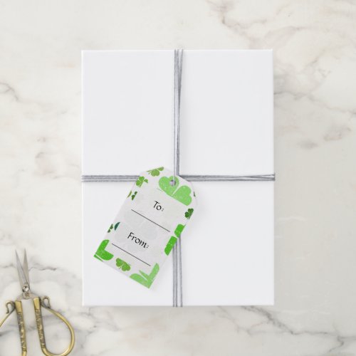 Green Clovers Lucky Clovers Saint Patricks Day Gift Tags