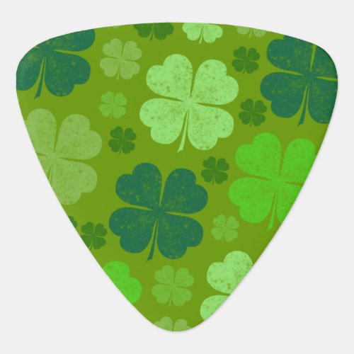 Green Clovers Lucky Clovers Saint Patricks Day Guitar Pick