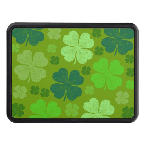 Green Clovers Lucky Clovers Saint Patricks Day Hitch Cover