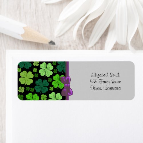 Green Clovers Lucky Clovers Saint Patricks Day Label