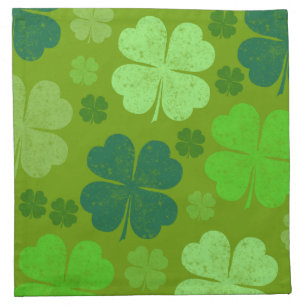 Green Clovers, Lucky Clovers, Saint Patrick's Day Napkin