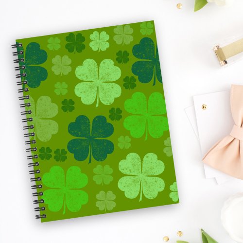 Green Clovers Lucky Clovers Saint Patricks Day Notebook