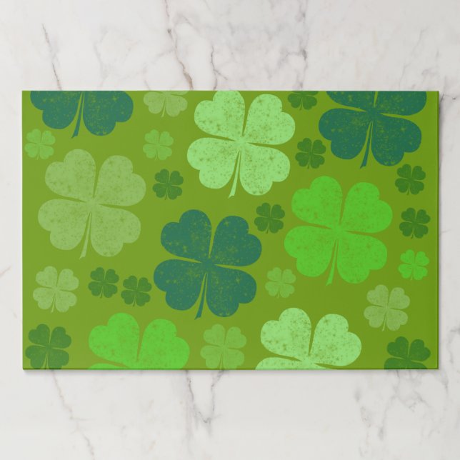 Green Clovers, Lucky Clovers, Saint Patrick's Day Paper Pad (Front)