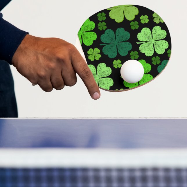 Green Clovers, Lucky Clovers, Saint Patrick's Day Ping-Pong Paddle (Insitu)