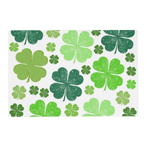 Green Clovers Lucky Clovers Saint Patricks Day Placemat