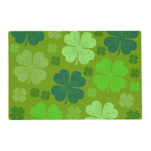 Green Clovers Lucky Clovers Saint Patricks Day Placemat