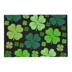 Green Clovers, Lucky Clovers, Saint Patrick's Day Placemat