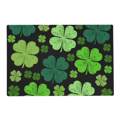 Green Clovers Lucky Clovers Saint Patricks Day Placemat