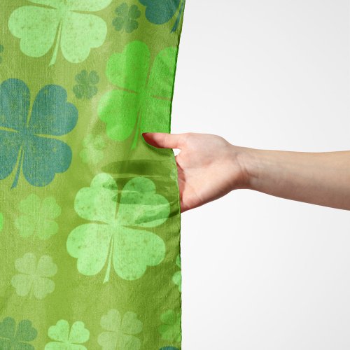 Green Clovers Lucky Clovers Saint Patricks Day Scarf