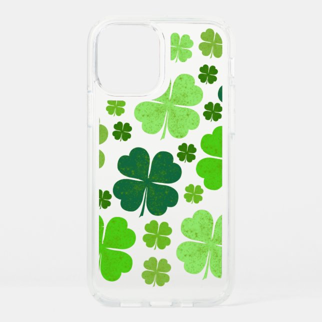 Green Clovers, Lucky Clovers, Saint Patrick's Day Speck iPhone 12 Case (Front)