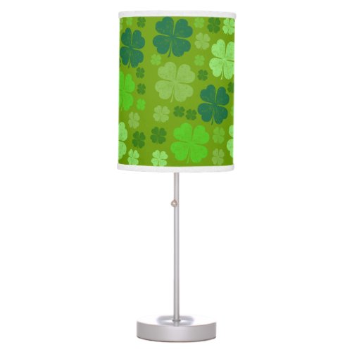 Green Clovers Lucky Clovers Saint Patricks Day Table Lamp