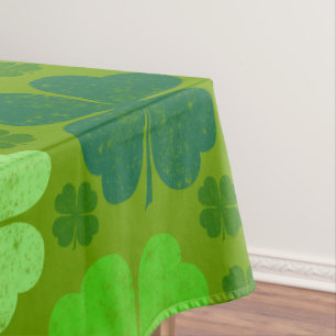 Green Clovers, Lucky Clovers, Saint Patrick's Day Tablecloth