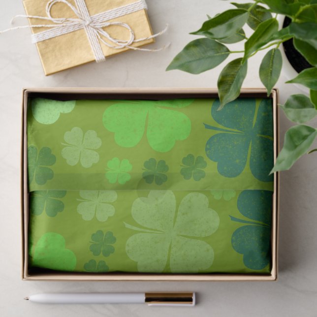 Green Clovers, Lucky Clovers, Saint Patrick's Day Tissue Paper (Gift)