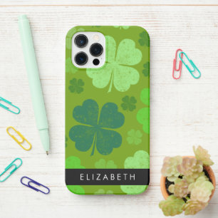 Green Clovers, Lucky Clovers, Your Name iPhone 12 Pro Case