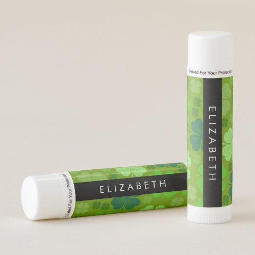 Green Clovers Lucky Clovers Your Name Lip Balm