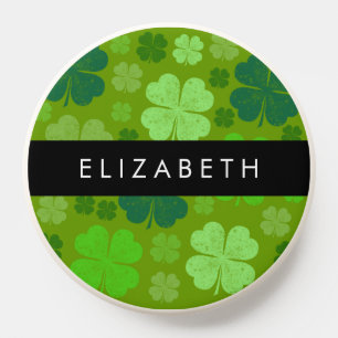 Green Clovers, Lucky Clovers, Your Name PopSocket