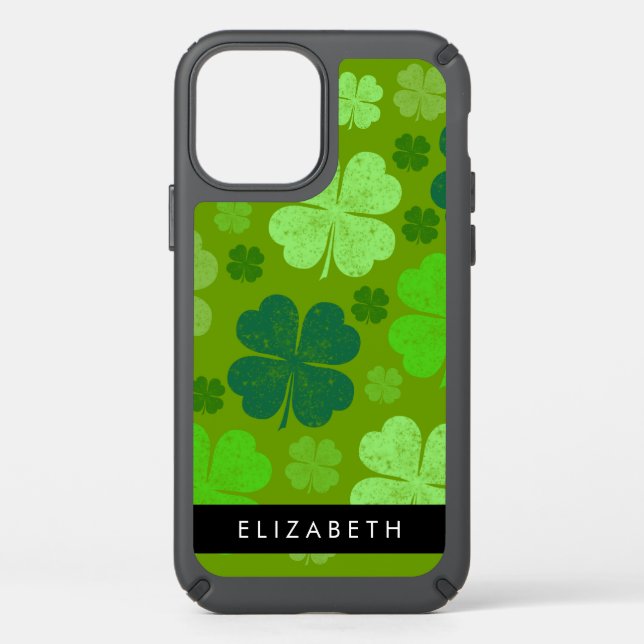 Green Clovers, Lucky Clovers, Your Name Speck iPhone 12 Case (Front)
