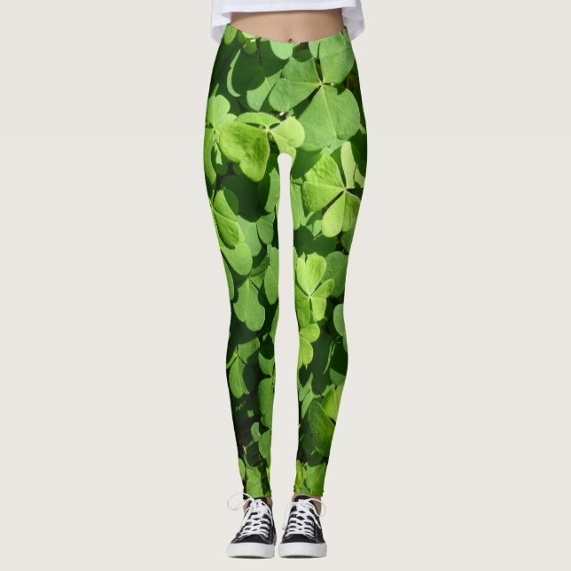 Green Clovers Pattern Legging (Front)