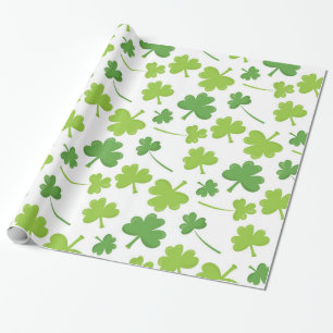 Green Clovers St. Patrick's Day Wrapping Paper