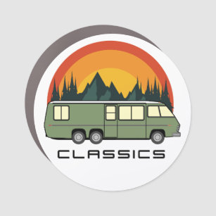 Green Coach Classics Logo Mountains Car Magnet