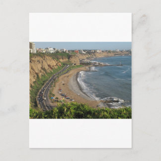 Green Coast beach in Lima-Peru Postcard