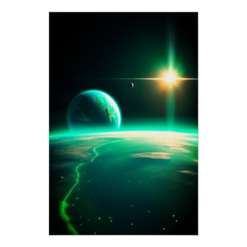 Green Coasts on green planet Poster