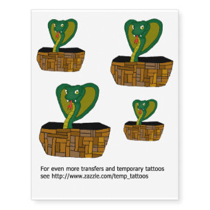 Green cobra transfers and temporary tattoos
