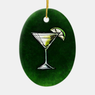 Green cocktail absinthe ceramic ornament
