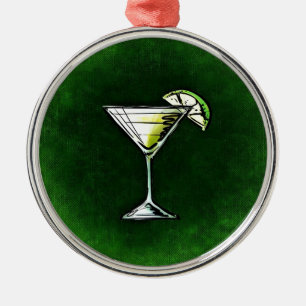 Green cocktail absinthe metal ornament