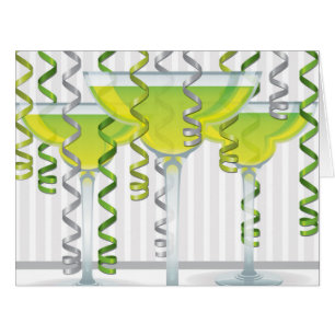 Green cocktail and ribbon