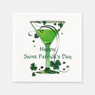 Green Cocktail St Patricks Day Standard Cocktail Napkins