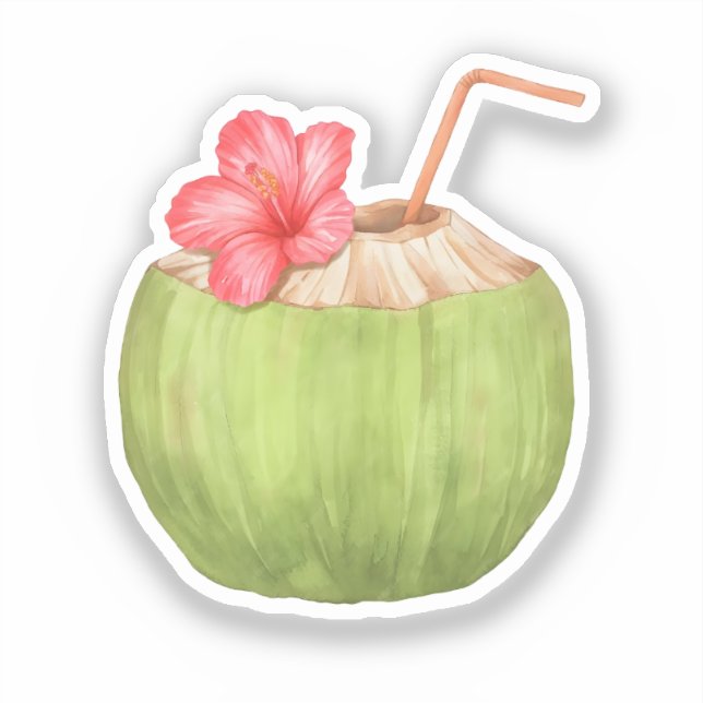 Green Coconut Drink Sticker (Front)