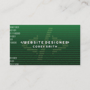 Green Coding Background   Tech Engineer Business Card