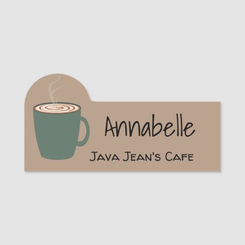 Green Coffee Cup Name Tag