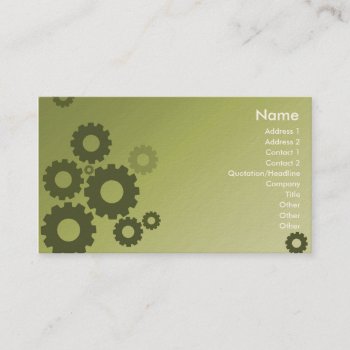 Green Cogs - Business Business Card by ZazzleProfileCards at Zazzle