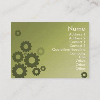 Green Cogs - Chubby Business Card by ZazzleProfileCards at Zazzle
