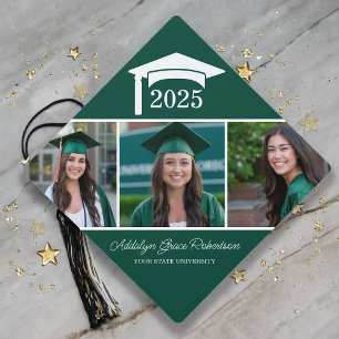 Green College University 3 Photo Graduation 2025 Cap Topper