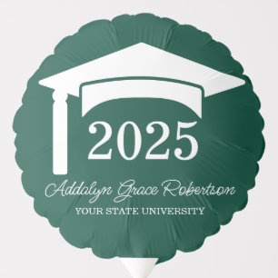 Green College University Cap Class of 2025 Balloon